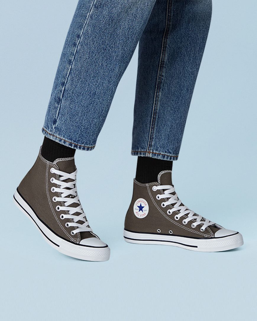 Zapatillas Altas Converse Chuck Taylor All Star Classic Mujer Gris Oscuro | PE PW274L